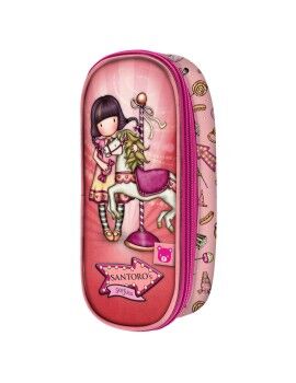 Bolsa Escolar Gorjuss Carousel Salmão (10 x 23 x 6 cm)