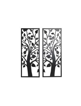 Decoración de Pared DKD Home Decor (2 Piezas) Árbol Metal Shabby Chic (35 x 1,3 x 91 cm)