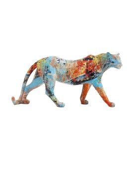 Figura Decorativa DKD Home Decor 29,5 x 8,5 x 15 cm Leopardo Multicolor Moderno