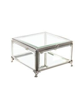 Caja-Joyero DKD Home Decor Cristal Metal 16 x 16 x 10 cm Plateado Transparente