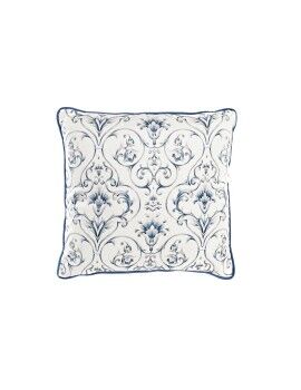 Almofada DKD Home Decor Azul Branco Quadrado Bloemen Neoclássico 45 x 10 x 45 cm