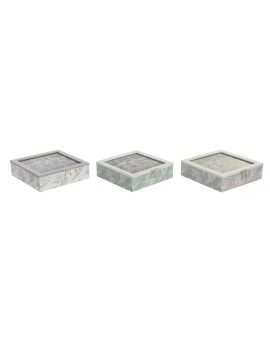 Caja para Infusiones DKD Home Decor Blanco Verde Beige Terracota Marrón claro Metal Cristal...