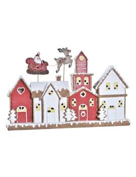 Adorno Navideño DKD Home Decor Casa Blanco Rojo Resina 41 x 7,5 x 27 cm