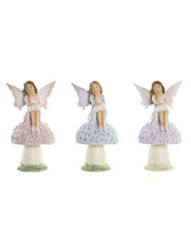 Figura Decorativa DKD Home Decor Azul Rosa Lila Hada 9,5 x 8 x 17 cm (3 Piezas)