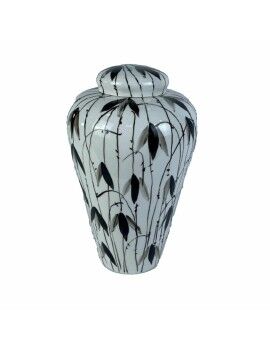 Tibor DKD Home Decor Porcelana Negro Blanco Oriental Hoja de planta (23 x 23 x 33 cm)