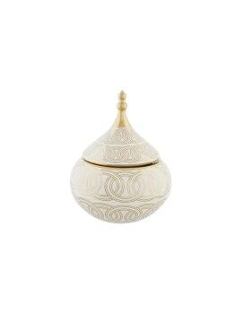 Tibor DKD Home Decor Blanco Dorado Porcelana Oriental Cromado 18 x 18 x 22 cm