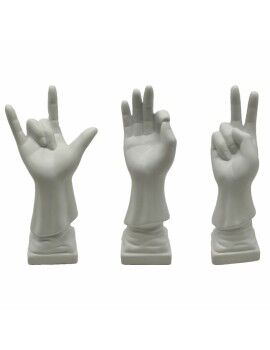 Figura Decorativa DKD Home Decor Blanco Mano 7 x 7 x 25 cm (3 Unidades)