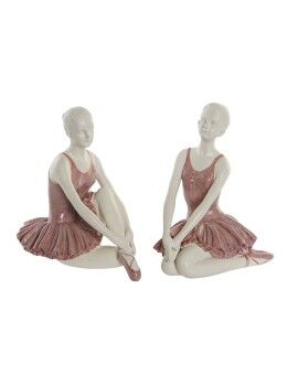 Figura Decorativa DKD Home Decor Romántico Bailarina Ballet 16 x 11 x 17 cm (2 Unidades)