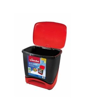 Caixote do lixo Vileda ECO-LOGIC Polipropileno 39 L Preto Vermelho Vermelho/Preto