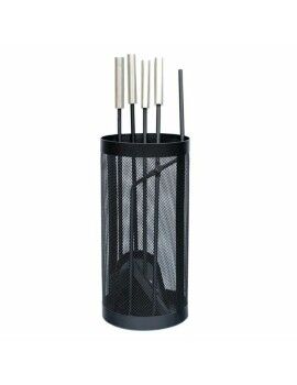 Utensílios para a Lareira DKD Home Decor Preto Aço inoxidável Aço 11 x 2 x 51 cm (4 Peças)