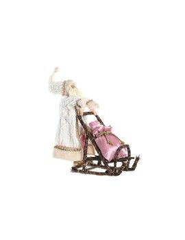 Figura Decorativa DKD Home Decor Pai Natal Natal Cinzento Cor de Rosa Madeira 42 x 22 x 50 cm