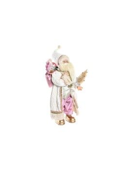 Figura Decorativa DKD Home Decor Pai Natal Natal Cinzento Cor de Rosa PVC Madeira 32 x 20 x 60 cm