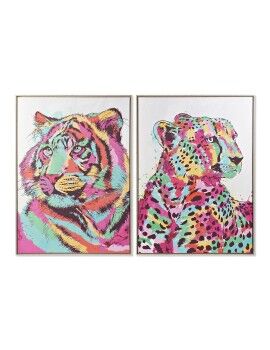 Cuadro DKD Home Decor 104 x 4,5 x 143,5 cm Tigre Moderno (2 Unidades)