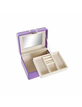 Caja-Joyero DKD Home Decor 23 x 17 x 10 cm Lila Poliuretano Madera MDF