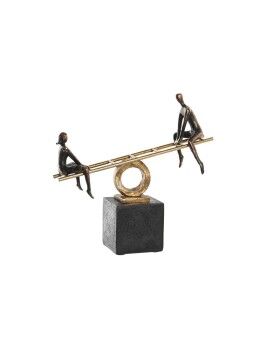 Figura Decorativa DKD Home Decor Preto Dourado Metal Resina Pessoas Moderno (27 x 9 x 27,5 cm)