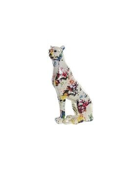 Figura Decorativa DKD Home Decor Blanco Multicolor Leopardo Moderno 16 x 8 x 25 cm