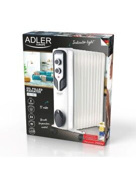 Radiador de Óleo Adler AD 7817 Branco Preto 2500 W