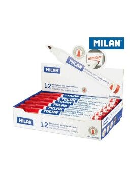 Rotuladores Milan Pizarra blanca 12 Unidades Rojo PVC