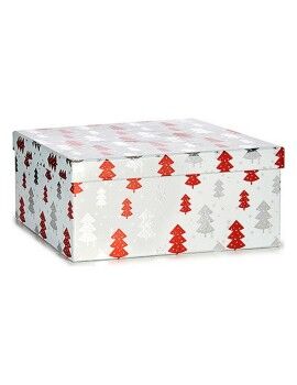 Juego de Cajas Decorativas Árbol de Navidad Navidad Rojo Plateado Blanco Cartón