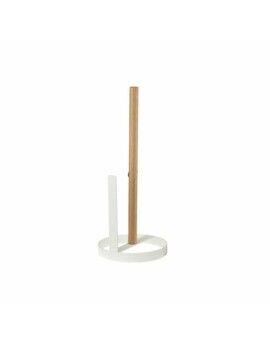 Portarrollo de Papel de Cocina DKD Home Decor 13 x 13 x 31,5 cm Natural Metal Blanco Pino