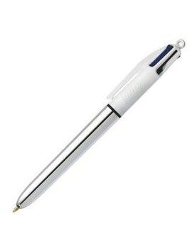 Bolígrafo Bic Shine Silver Blanco Plateado (12 Piezas)