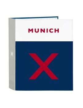 Carpeta de anillas Munich College Gris A4 (27 x 33 x 6 cm)