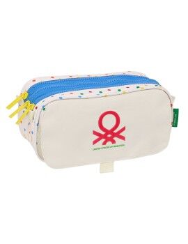 Portatodo Triple Benetton Topitos Blanco (21,5 x 10 x 8 cm)