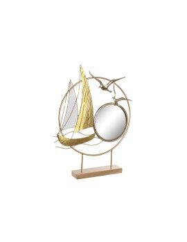 Figura Decorativa DKD Home Decor Espejo Dorado Metal Mediterráneo (53 x 9 x 67 cm)