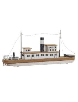 Figura Decorativa DKD Home Decor Natural Blanco Marinero Barco (59 x 10 x 26 cm)