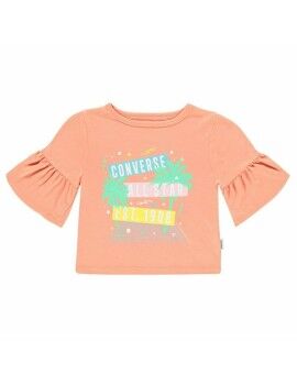 Camiseta de Manga Corta Infantil Converse  Ruffle  Salmón