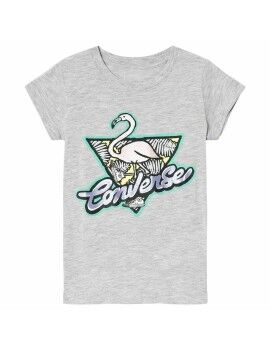 Camiseta de Manga Corta Infantil Converse Flamingo Gris claro