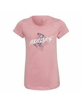 Camiseta de Manga Corta Infantil Adidas  Graphic  Rosa