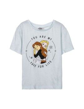 Camiseta de Manga Corta Infantil Frozen Azul claro