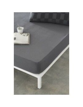 Sábana Bajera Ajustable Naturals ELBA Gris oscuro 90 x 190/200 cm (Cama de 90)