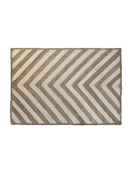 Alfombra DKD Home Decor Scandi Blanco Marrón claro Jute (160 x 230 x 1 cm)