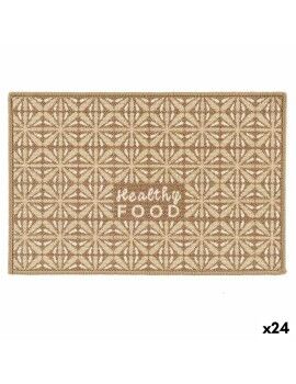 Alfombra Healthy Food 40 x 1 x 60 cm Beige Poliamida Látex (24 Unidades)