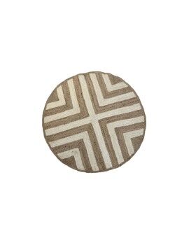 Tapete DKD Home Decor Scandi Branco Marrom claro Jute (150 x 150 x 1 cm)