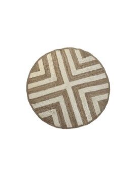 Tapete DKD Home Decor Scandi Branco Marrom claro Jute (200 x 200 x 1 cm)