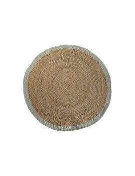 Tapete DKD Home Decor 200 x 200 x 1 cm Scandi Natural Poliéster Algodão Verde Marrom claro Jute