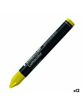 Ceras de colores Staedtler Lumocolor Permanente Amarillo (12 Unidades)