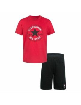 Conjunto Deportivo para Niños Converse Core Tee Ft Short Negro Magenta