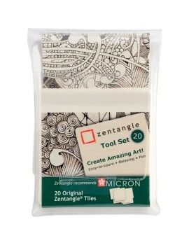 Papel de dibujo Talens Sakura Zentangle Blanco 20 Piezas