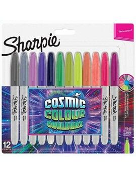 Conjunto de Canetas de Feltro Sharpie Cosmic Multicolor 12 Peças