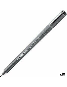 Rotuladores Staedtler Pigment Line Preto (10 Unidades)