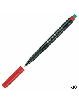 Rotulador permanente Faber-Castell Multimark 1525 M Rojo (10 Unidades)