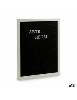 Pintura Preto Branco Painel 144 Letras (2,5 x 50,5 x 40,5 cm) (12 Unidades)