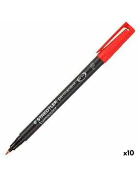 Rotulador permanente Staedtler Lumocolor 318-2 F Rojo (10 Unidades)