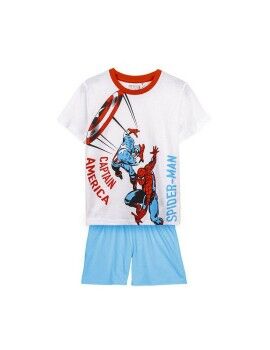 Pijama Infantil The Avengers Gris Azul Blanco