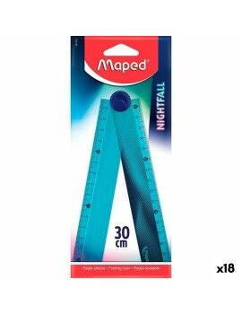 Regla Maped Nightfall Azul Plástico 30 cm 18 Unidades