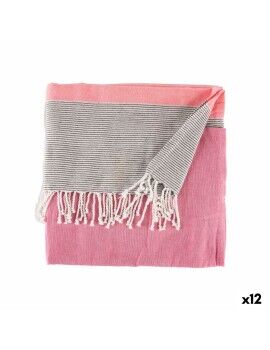 Foulard Multiusos Rayas 160 x 200 cm Rosa (12 Unidades)